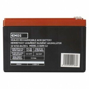 Bezúdržbový olovený trakčný aku. 12 V/15 Ah, faston 6,3 mm (EMOS)