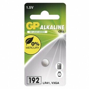 Alkalická gombíková batéria GP LR41 (192F) (EMOS)