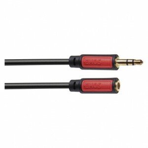 JACK kábel 3,5mm stereo, vidlica - 3,5mm zásuvka 2,5m (EMOS)