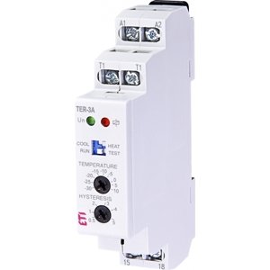 Termostat TER-3A na DIN 24-240V AC/DC 1NO -30/10°C (ETI)