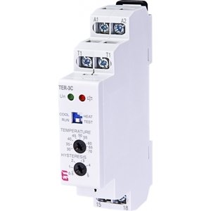 Termostat TER-3C na DIN 24-240V AC/DC 1NO 30/70°C (ETI)