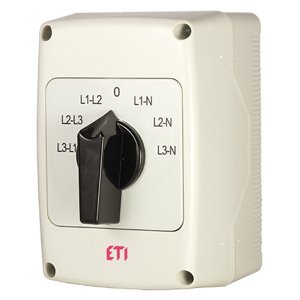 Vačkový spínač pre voltmetre 32A fázový a medzifázový, zapuzdrený IP65 CS 32 66 PNG (ETI)
