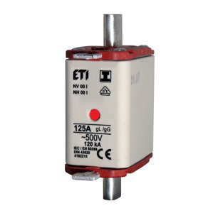 Nožová poistka NV/NH 00/I 160A gL/gG 400V KOMBI s izolovaným krytom (ETI)