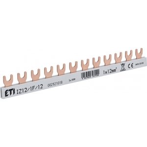 Prepojovacia lišta (hrebeň) 1-pólová 21cm 12M 12mm2 Tvar:U (ETI)