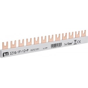 Prepojovacia lišta (hrebeň) 1-pólová 21cm 12M 16mm2 Tvar:U (ETI)