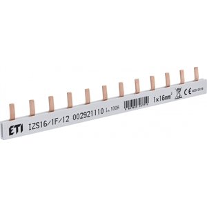 Prepojovacia lišta (hrebeň) 1-pólová 21cm 12M 16mm2 Tvar:I (ETI)