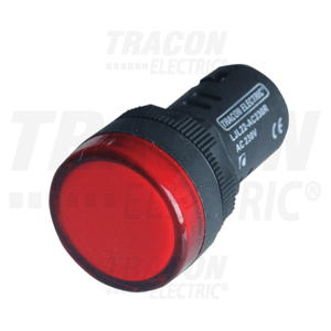 Kontrolka Led 230V AC/DC, červená, d=22mm IP65 LED (TRACON)