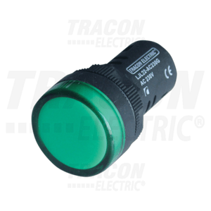 Kontrolka Led 230V AC/DC, zelená, d=22mm IP65 LED (TRACON)