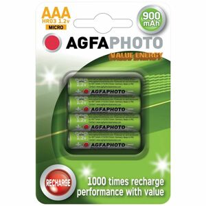 AgfaPhoto nabíjacie NiMH batérie AAA, 900mAh, blister cena za 4ks