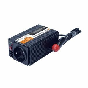 Solight invertor 12V, USB 500mA, kovový, čierny, max. zaťaženie: 200W