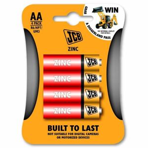 JCB zinko-chloridová batéria R06, blister 4 ks