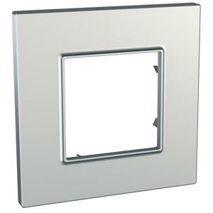 Rámcek 1-násobný strieborná Unica Quadro Metallized (Schneider)