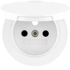 Kryt zásuvky 230V s viečkom R.1/R.3 biely (Berker)