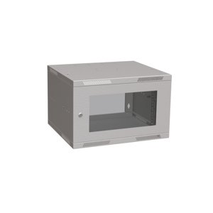 Rozvádzač 520x356x450mm dvere sklo SENSA LITE 6U RAL7035 (SOLARIX)