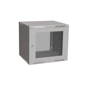 Rozvádzač 520x490x450mm dvere sklo SENSA LITE 9U RAL7035 (SOLARIX)