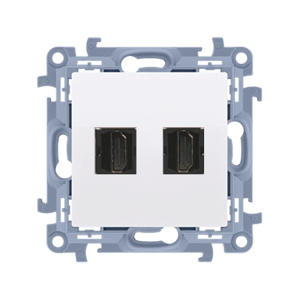Zásuvka HDMI dvojitá, biela