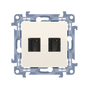 Zásuvka HDMI dvojitá, krémová