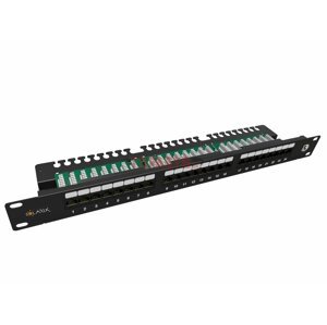 Patch panel 24 x RJ45 CAT5E UTP s vyvaz. lišt. cierna 1U SX24L-5E-UTP-BK-N 19" (SOLARIX)