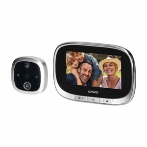Video kukátko na dvere s PIR senz., 4,3'' LCD, Micro SD karta, chróm (ORNO)