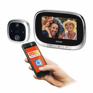 Video kukátko na dvere s PIR senz., 4,3'' LCD, Micro SD karta, Tuya, chróm (ORNO)
