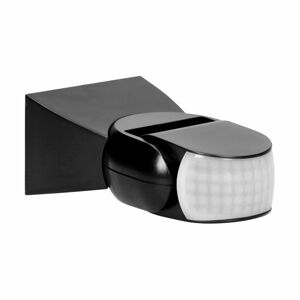 Nastaviteľný PIR pohybový senzor 360°+180°, IP65, nástenný, 1200W, čierny