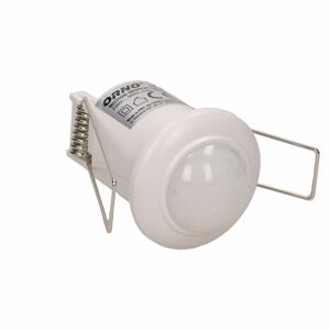 Snímač pohybu a prítomnosti, 360°, IP20, stropný zapustený, 800W, biely