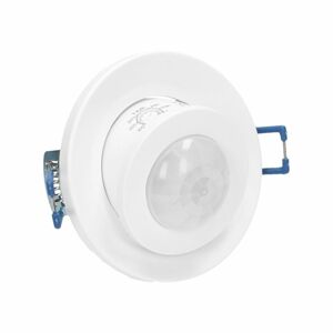 Nastaviteľný zapustený PIR pohybový senzor 360°, IP 20, 800W, biely