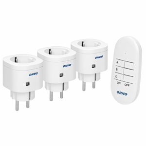 Sada bezdrôtových zásuviek s diaľkovým ovládaním OR-GB-438(GS), 2P+E SCHUKO, 3+1 MINI ORNO