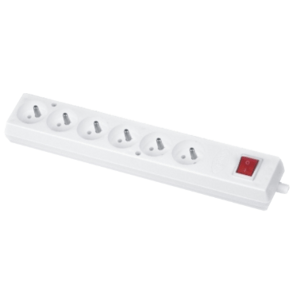 Zásuvka na kábel s vypínačom ORNO GN-670WS 6x2P+Z 16A/250V, biela