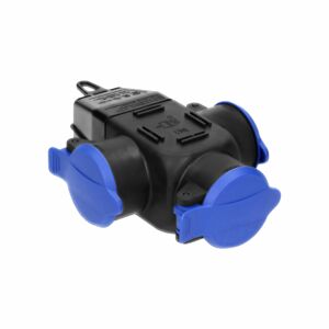 Trojitá zásuvka na kábel, 3x 230V schuko 16A, IP44