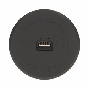 Bezdrôtová zapustená nabíjačka s extra USB portom, čierna