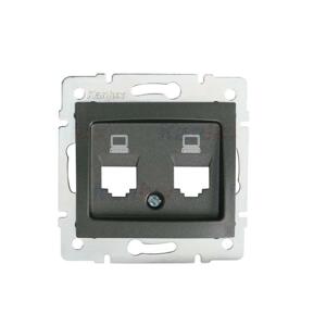 DOMO Adaptér datové zásuvky 2xRJ45 - grafit"