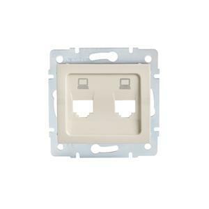 LOGI Adaptér datové zásuvky 2xRJ45 - krémový