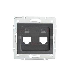 LOGI Adaptér datové zásuvky 2xRJ45 - grafit