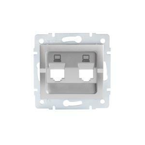 LOGI Adaptér datové zásuvky 2xRJ45 - strieborný