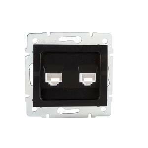 LOGI Zásuvka dátová-telefónna RJ45Cat 5e + RJ11 - čierna matná