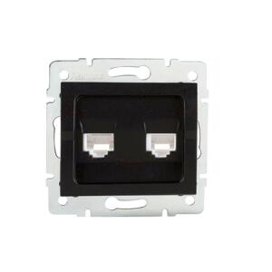 LOGI Zásuvka dátová-telefónna RJ45Cat 6 + RJ11 - čierna matná
