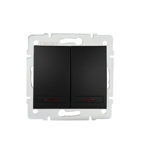 DOMO Dvojité tlačidlo s LED - čierna matná