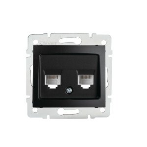 DOMO Zásuvka dátová-telefónna, (RJ45Cat 5e+RJ11) - čierna matná
