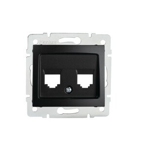 DOMO Adaptér dátovej zásuvky 2xRJ45 - čierna matná