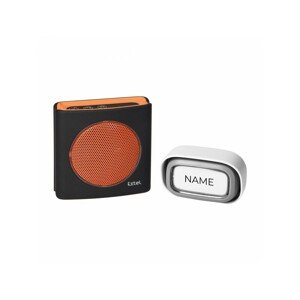 Bezdrôtový zvonček s menovkou na tlačidle 85dB, 200m čierna/oranžová, EXTEL Flash Soft
