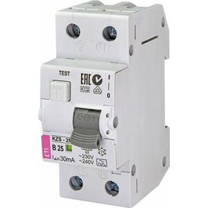 Chránič prúdový s nadprúdovou ochranou KZS-2M 1p+N A B25/0,03 10kA (ETI)