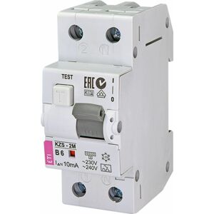 Chránič prúdový s nadprúdovou ochranou KZS-2M 2p A B6/0,01 10kA (ETI)