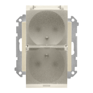 Dvojzásuvka 2P+T/16A/250A (PS) IP44 s krytom (transparent) šampanská matná SIMON55 (Simon)