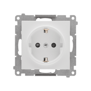 Zásuvka 2P+Z/16A/250V (PS) SCHUKO, clonky svetlá sivá SIMON55 (Simon)