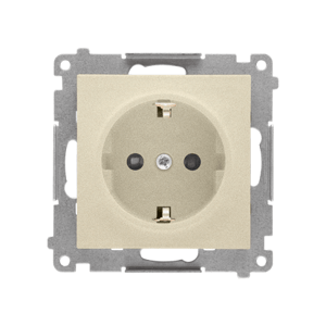 Zásuvka 2P+Z/16A/250V (PS) SCHUKO, clonky šampanská matná SIMON55 (Simon)