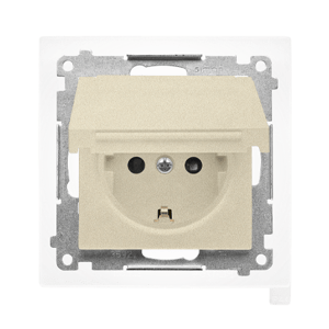 Zásuvka 2P+Z/16A/250V IP44 s krytkou (farba) (PS) SCHUKO šampanská matná SIMON55 (Simon)