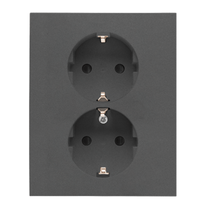 Dvojzásuvka 2P+Z/16A/250V (PS) SCHUKO, clonky - komplet sivá SIMON55 (Simon)