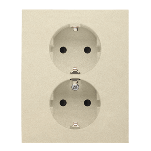 Dvojzásuvka 2P+Z/16A/250V (PS) SCHUKO, clonky - komplet šampanská matná SIMON55 (Simon)