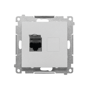 Zásuvka 1xR45 Cat.6 s krytkou portu matný hliník SIMON55 (Simon)